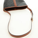 CELINE Triomphe Small Bucket Shoulder Bag PVC Black Gold Auth 181256M-7