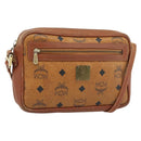 MCM Vicetos Logogram Shoulder Bag PVC Brown Gold Auth 181257-1