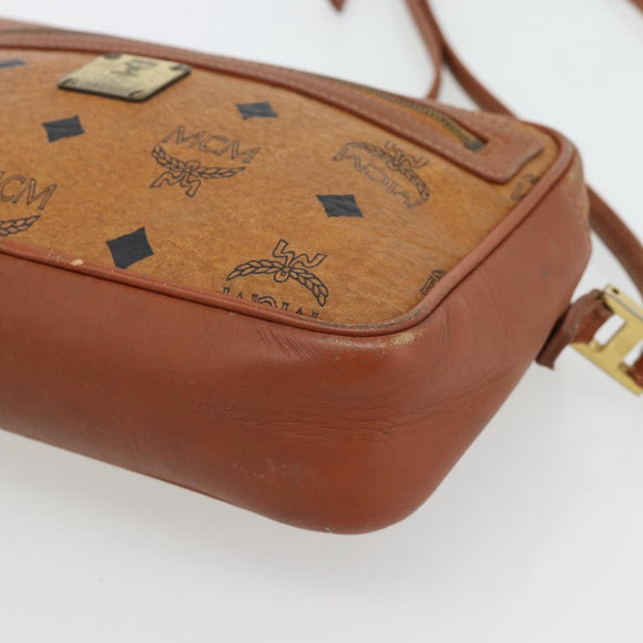 MCM Vicetos Logogram Shoulder Bag PVC Brown Gold Auth 181257