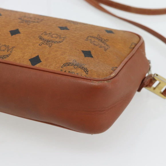 MCM Vicetos Logogram Shoulder Bag PVC Brown Gold Auth 181257