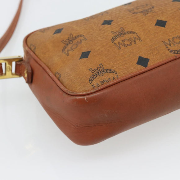 MCM Vicetos Logogram Shoulder Bag PVC Brown Gold Auth 181257