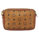 MCM Vicetos Logogram Shoulder Bag PVC Brown Gold Auth 181257-2