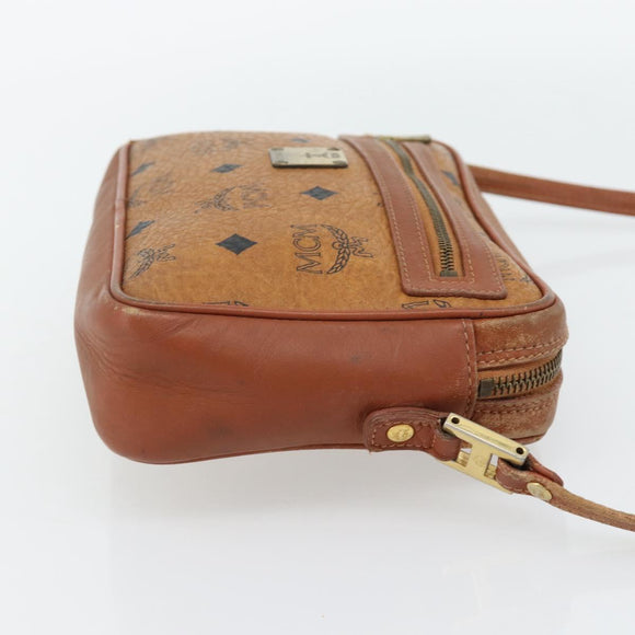 MCM Vicetos Logogram Shoulder Bag PVC Brown Gold Auth 181257