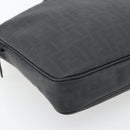 FENDI Zucca Canvas Hand Bag PVC Black Silver Auth 181259-14