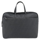 FENDI Zucca Canvas Hand Bag PVC Black Silver Auth 181259-13