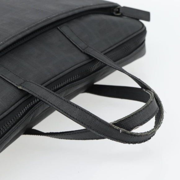 FENDI Zucca Canvas Hand Bag PVC Black Silver Auth 181259