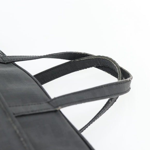 FENDI Zucca Canvas Hand Bag PVC Black Silver Auth 181259