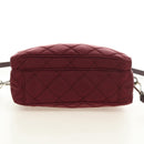 PRADA Shoulder Bag Nylon Bordeaux Silver Auth 181261M-5