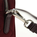 PRADA Shoulder Bag Nylon Bordeaux Silver Auth 181261M-9