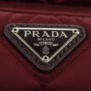 PRADA Shoulder Bag Nylon Bordeaux Silver Auth 181261M-19