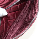 PRADA Shoulder Bag Nylon Bordeaux Silver Auth 181261M-21