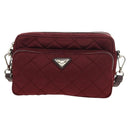 PRADA Shoulder Bag Nylon Bordeaux Silver Auth 181261M-13