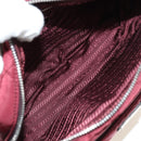 PRADA Shoulder Bag Nylon Bordeaux Silver Auth 181261M-10