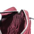 PRADA Shoulder Bag Nylon Bordeaux Silver Auth 181261M-23