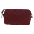 PRADA Shoulder Bag Nylon Bordeaux Silver Auth 181261M-2