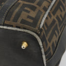 FENDI Zucca Canvas Hand Bag Black Brown Auth 181262-11