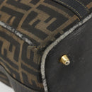 FENDI Zucca Canvas Hand Bag Black Brown Auth 181262-12