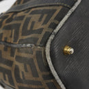 FENDI Zucca Canvas Hand Bag Black Brown Auth 181262-14