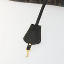 FENDI Zucca Canvas Hand Bag Black Brown Auth 181262-15