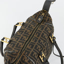 FENDI Zucca Canvas Hand Bag Black Brown Auth 181262-17