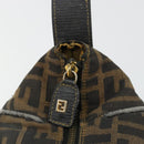 FENDI Zucca Canvas Hand Bag Black Brown Auth 181262-18