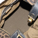 FENDI Zucca Canvas Hand Bag Black Brown Auth 181262-21