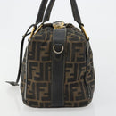 FENDI Zucca Canvas Hand Bag Black Brown Auth 181262-4
