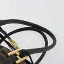 FENDI Zucca Canvas Hand Bag Black Brown Auth 181262-9