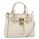 MICHAEL KORS Tote Bag Leather 2way White Gold Auth 181263A-1