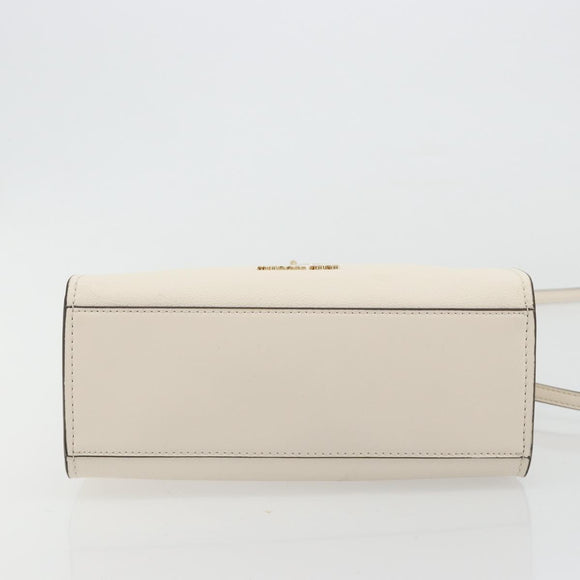 MICHAEL KORS Tote Bag Leather 2way White Gold Auth 181263A