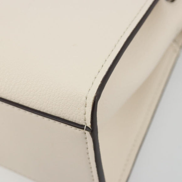 MICHAEL KORS Tote Bag Leather 2way White Gold Auth 181263A