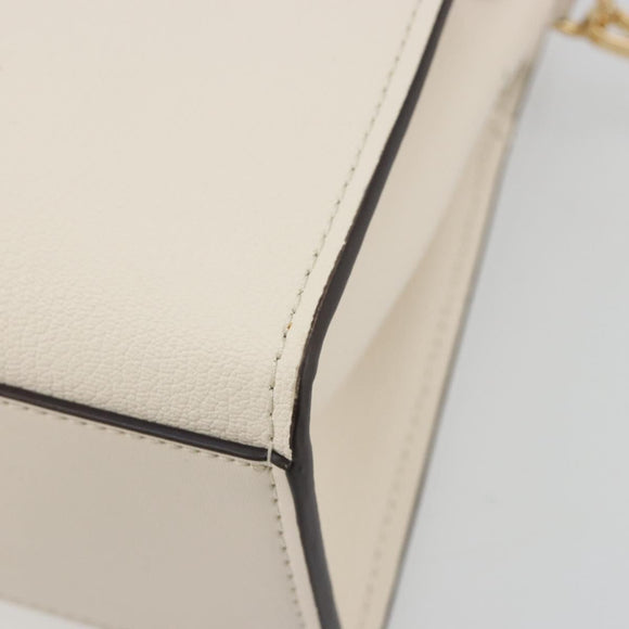MICHAEL KORS Tote Bag Leather 2way White Gold Auth 181263A