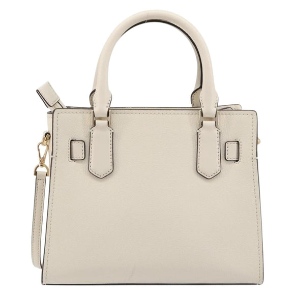 MICHAEL KORS Tote Bag Leather 2way White Gold Auth 181263A
