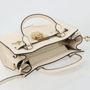 MICHAEL KORS Tote Bag Leather 2way White Gold Auth 181263A-6