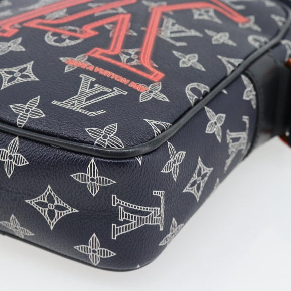 LOUIS VUITTON Monogram Ink Upside Down Danube PM Tas Marineblauw M43678 LV Auth 181264