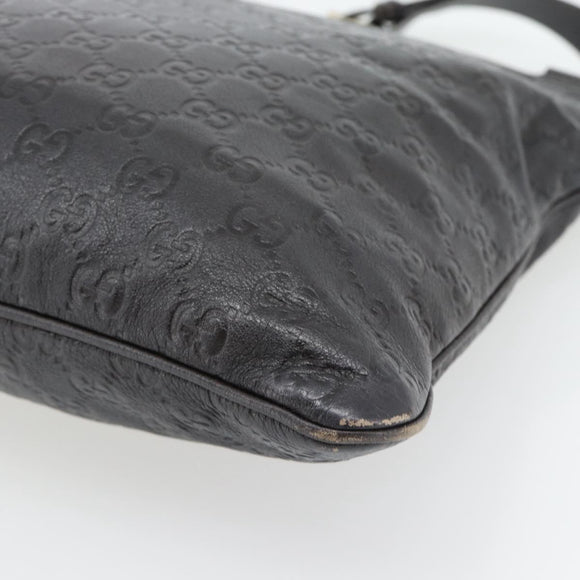 GUCCI GG Canvas Guccissima Bag Leather Dark Brown Silver 201446 Auth 181269