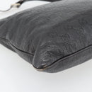 GUCCI GG Canvas Guccissima Bag Leather Dark Brown Silver 201446 Auth 181269-13