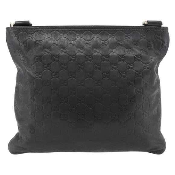 GUCCI GG Canvas Guccissima Bag Leather Dark Brown Silver 201446 Auth 181269