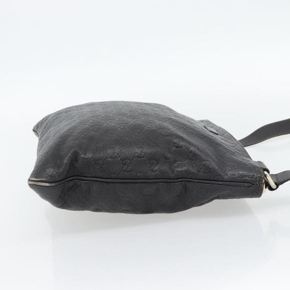 GUCCI GG Canvas Guccissima Bag Leather Dark Brown Silver 201446 Auth 181269