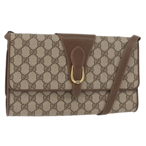 GUCCI GG Supreme Shoulder Bag PVC Beige Gold 904 02 050 Auth 181272