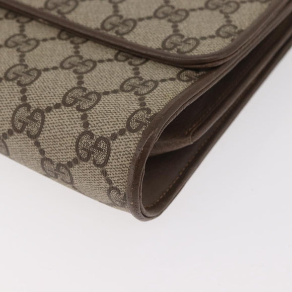 GUCCI GG Supreme Shoulder Bag PVC Beige Gold 904 02 050 Auth 181272