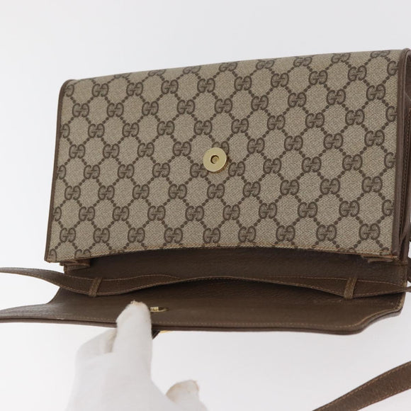 GUCCI GG Supreme Shoulder Bag PVC Beige Gold 904 02 050 Auth 181272