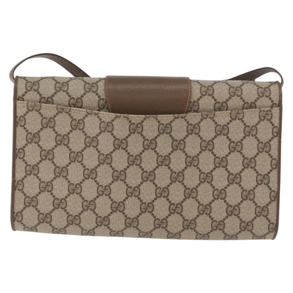 GUCCI GG Supreme Shoulder Bag PVC Beige Gold 904 02 050 Auth 181272