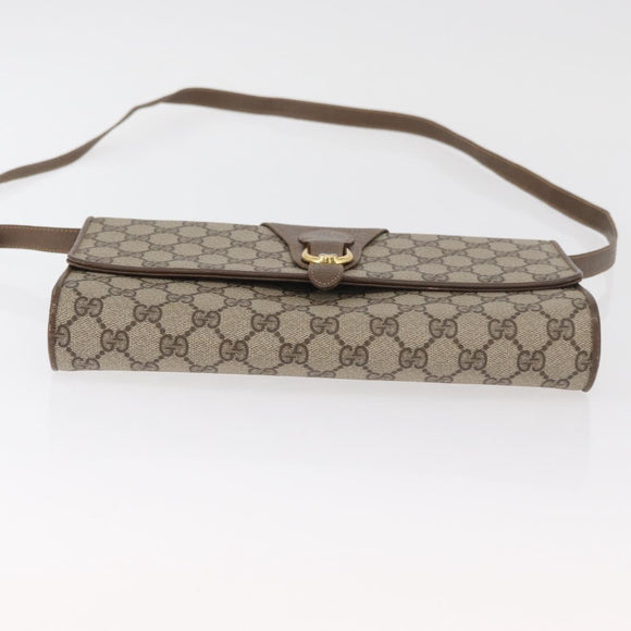 GUCCI GG Supreme Shoulder Bag PVC Beige Gold 904 02 050 Auth 181272