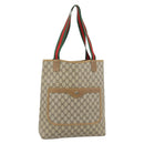 GUCCI GG Supreme Web Sherry Line Tote Bag PVC Beige Red 39 02 003 Auth 181273A-1