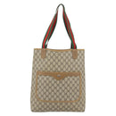 GUCCI GG Supreme Web Sherry Line Tote Bag PVC Beige Red 39 02 003 Auth 181273A-13