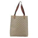 GUCCI GG Supreme Web Sherry Line Tote Bag PVC Beige Red 39 02 003 Auth 181273A-2