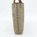 GUCCI GG Supreme Web Sherry Line Tote Bag PVC Beige Red 39 02 003 Auth 181273A-4