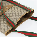 GUCCI GG Supreme Web Sherry Line Tote Bag PVC Beige Red 39 02 003 Auth 181273A-6