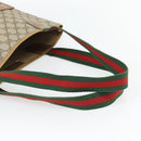 GUCCI GG Supreme Web Sherry Line Tote Bag PVC Beige Red 39 02 003 Auth 181273A-7